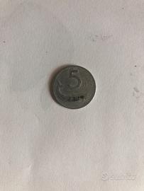 Moneta 5 lire 1954