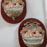 👼 Coppia di Acquasantiere Artistiche