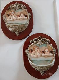 👼 Coppia di Acquasantiere Artistiche