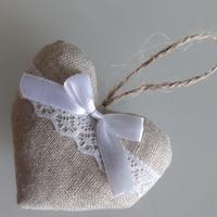 Decorazioni shabby chic cuore juta pizzo e fiocco