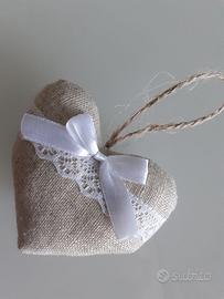 Decorazioni shabby chic cuore juta pizzo e fiocco