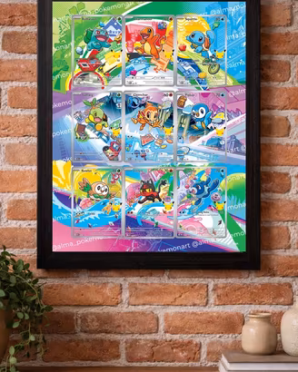 Quadro estensione grafica 9 Starter Pokemon