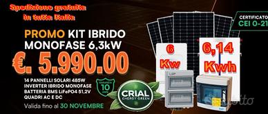 Kit Impianto Solare Fotovolatico 6,30 KW