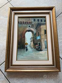 Quadro dipinto su tavola vintage