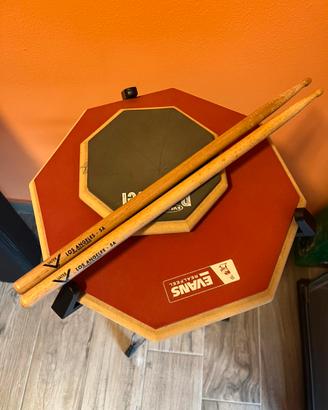 X2 Pad Allenamento Evans RealFeel, asta, bacchette