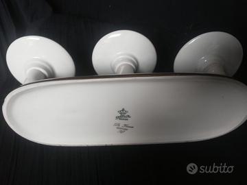 coppia porta candele in porcellana