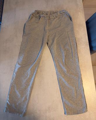 Pantaloni donna grigi con banda glitter laterale