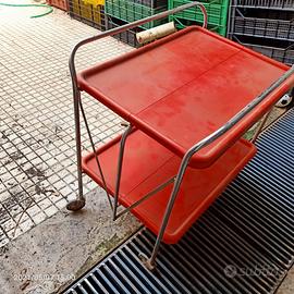 Carrellino rosso apri chiudi scomparsa anni '60 70