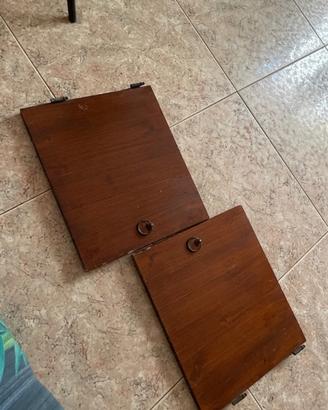 Coppia sportellini rettangolari in legno massiccio