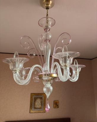 Lampadario Vetro di Murano classico con abatjour