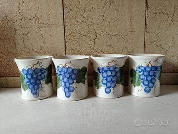 4 bicchieri in ceramica