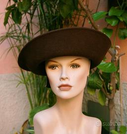 Cappello Vintage Anni 80 Feltro di Lana Marrone