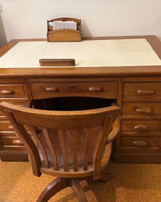 Rarissimo Set Ufficio Direzionale Anni '30 - Noce