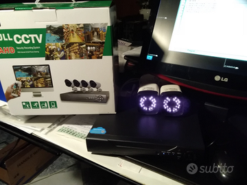 4 telecamere AHD, dvr, HDD, Monitor LG