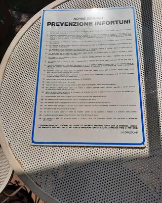 Cartello vintage prevenzione infortuni