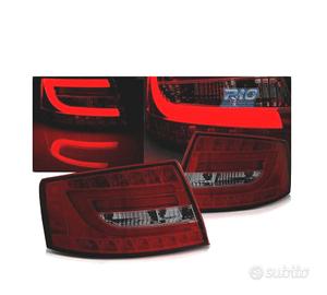 FANALI A LED BAR ROSSO PER AUDI A6 C6 SEDAN 04-08 