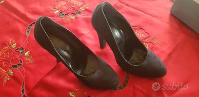 Scarpe Decollete' tacco 7 N°35 Nere