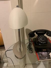 Lampada da tavolo fungo moderna metallo satinato