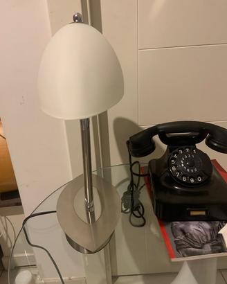 Lampada da tavolo fungo moderna metallo satinato