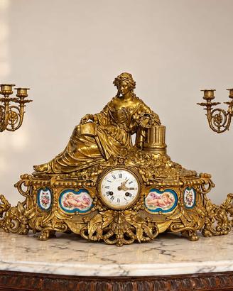 Set da camino in bronzo dorato