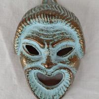 Maschera Greca Satiro Bronzo Anticato 