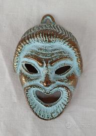 Maschera Greca Satiro Bronzo Anticato 