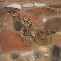 Antico candelabro candeliere bronzo dorato