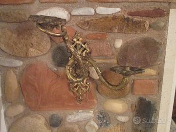 Antico candelabro candeliere bronzo dorato