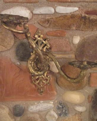 Antico candelabro candeliere bronzo dorato