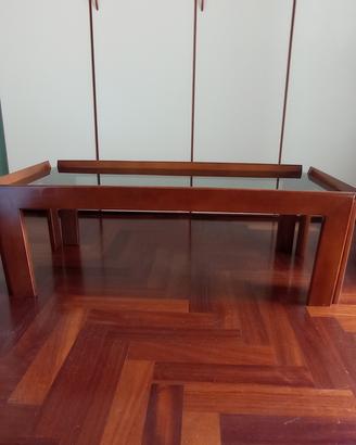Tavolino in legno e vetro 