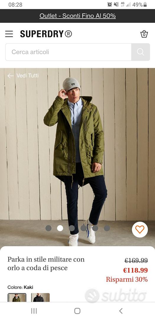 Parka coda di outlet rondine uomo