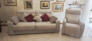 Divano letto 3 posti grigio Alcantara 