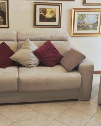 Divano letto 3 posti grigio Alcantara 