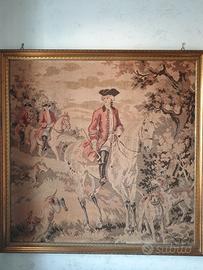 Quadro Arazzo scena di caccia a cavallo