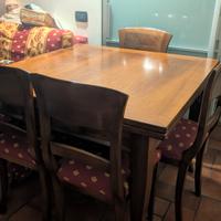 tavolo legno massello allungabile  in noce 