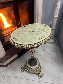 Tavolino vintage ceramica Alfa, fatto a mano