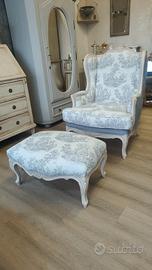 bergère poltrona e pouf francese nuovi