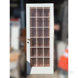 5 Porte interne bianca con pannelli a vetro 80X210