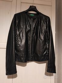 Giubbotto ecopelle nero TG 46 BENETTON
