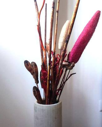 Bouquet decorativo bastoni e fiori secchi