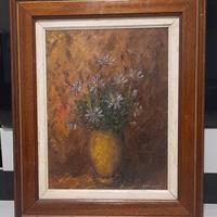 Quadro a olio su tavola natura morta 1976