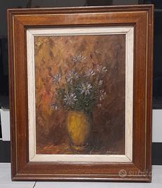 Quadro a olio su tavola natura morta 1976