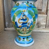 Boccia vaso antico porta fiori ceramica maiolica