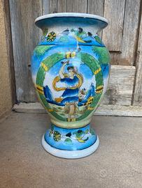 Boccia vaso antico porta fiori ceramica maiolica