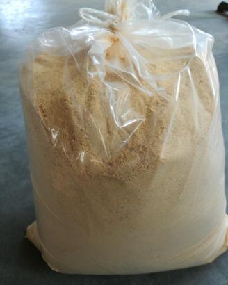 Segatura pulita in sacchi