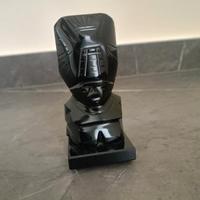 scultura in ossidiana nera idolo azteco/maya