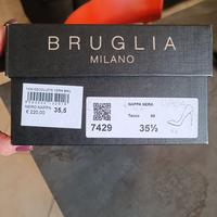 Scarpe décolleté vera pelle nera tacco 90 BRUGLIA