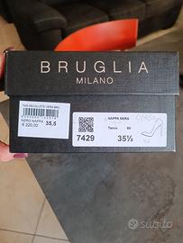 Scarpe décolleté vera pelle nera tacco 90 BRUGLIA