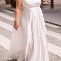 abito sposa bianco ottico effetto raso