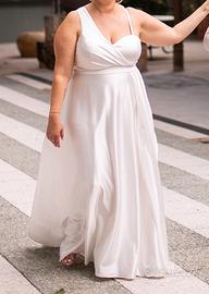 abito sposa bianco ottico effetto raso